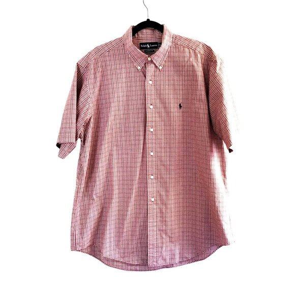 RALPH LAUREN-MENS CLASSIC FIT BUTTON-DOWN SHORT SLEEVE 100% COTTON SHIRT SIZE XL - Picture 1 of 6